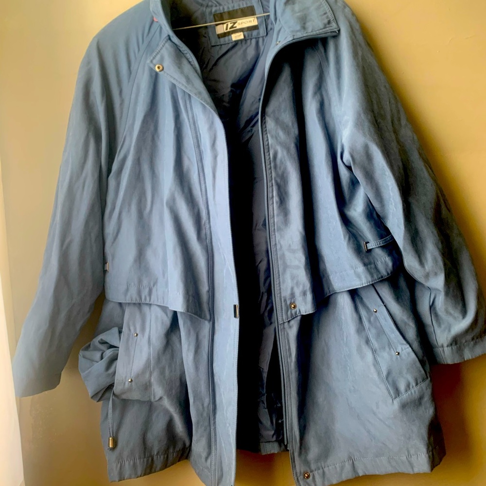 Women's Blue Jacket with Detachable Hood